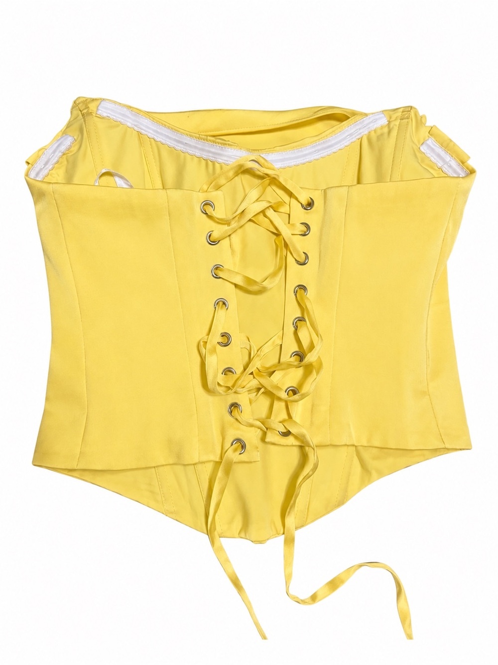 Azazie Lemon Strapless Column Gown with Draped Scarf - Picture 6 of 8